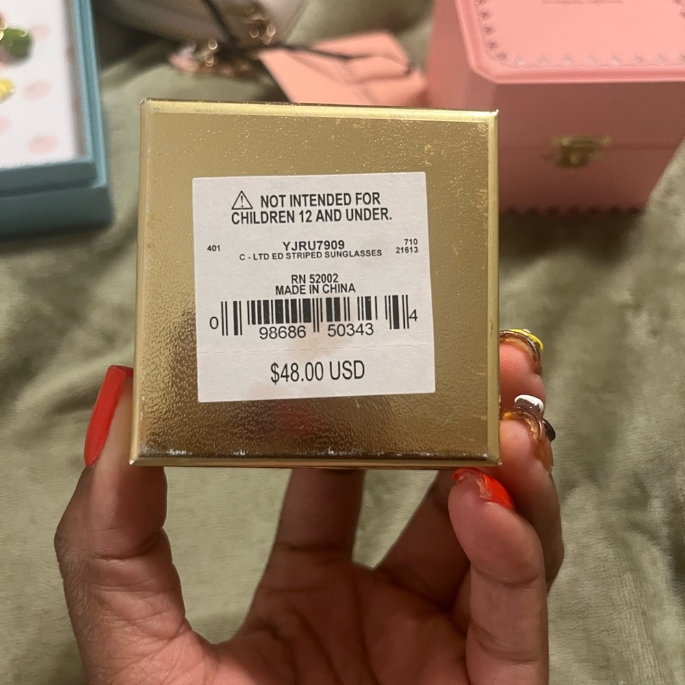 Juicy Couture Striped sunglasses charm